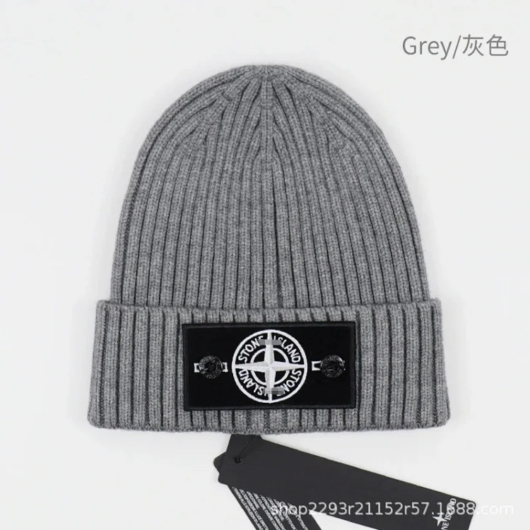 New hat knitted hat men's thickened woolen hat autumn and winter solid color image 5