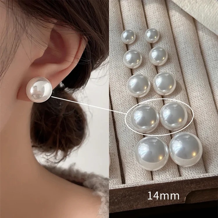 Shijia Mantou Pink Pearl Earrings Women's 925 Silver Needle Light Luxury Earrings Yiwu Niche Earrings