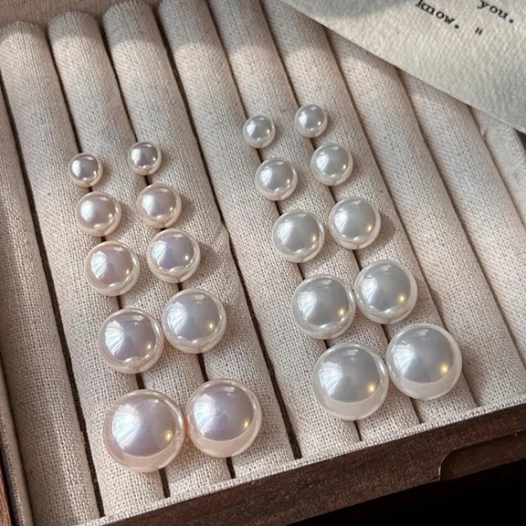 Shijia Mantou Pink Pearl Earrings Women's 925 Silver Needle Light Luxury Earrings Yiwu Niche Earrings