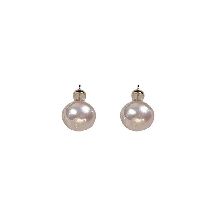 Shijia Mantou Pink Pearl Earrings Women's 925 Silver Needle Light Luxury Earrings Yiwu Niche Earrings