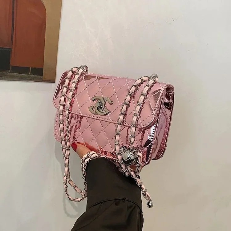 Crossbody bag rhombus chain 2024 high-looking small square bag shoulder bag fashionable commuter outer princess bag image 4