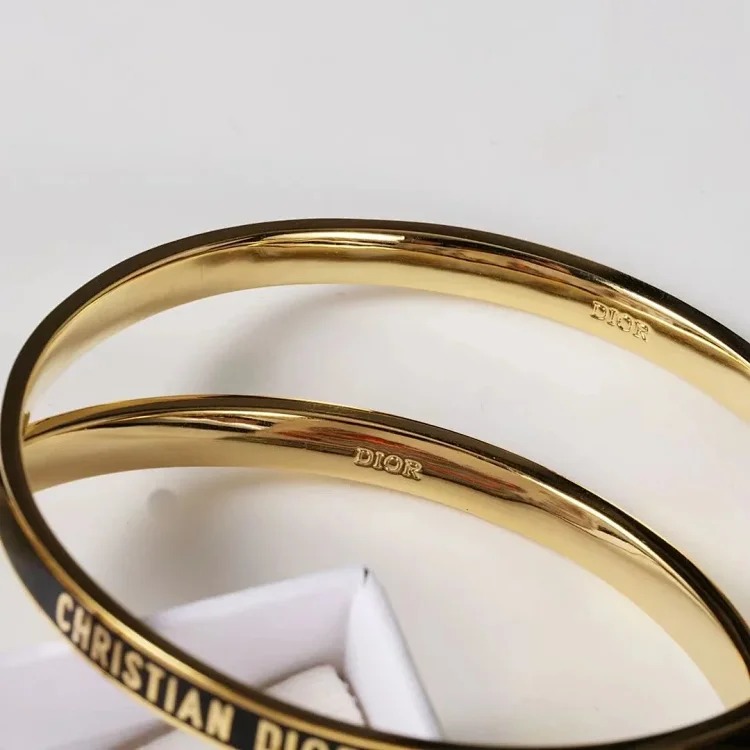 XXX-DIOR bracelet gold finish metal black paint thin bracelet-3709