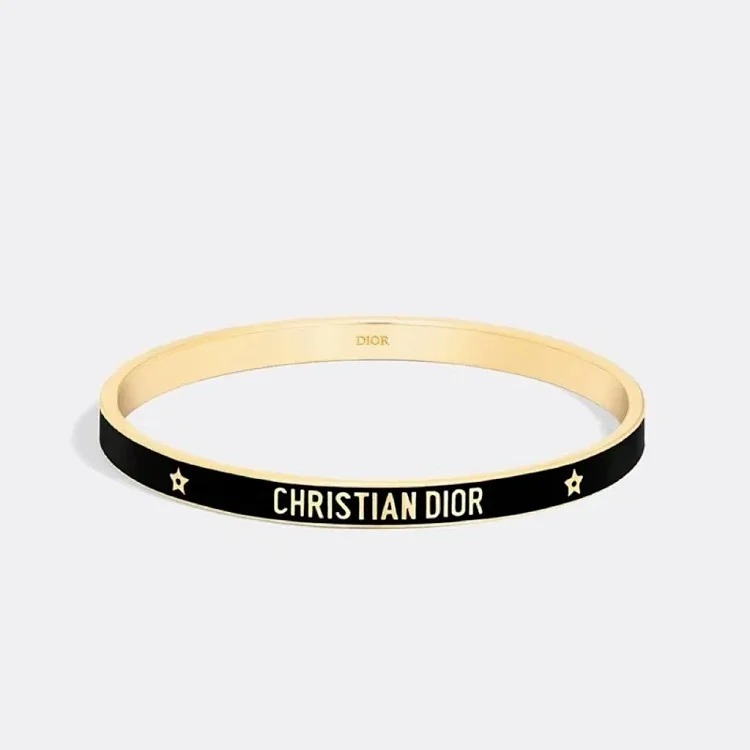 XXX-DIOR bracelet gold finish metal black paint thin bracelet-3709
