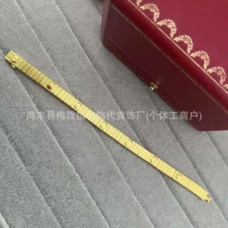 New striped screw bracelet CNC thick plated 18k rose gold bracelet image 4