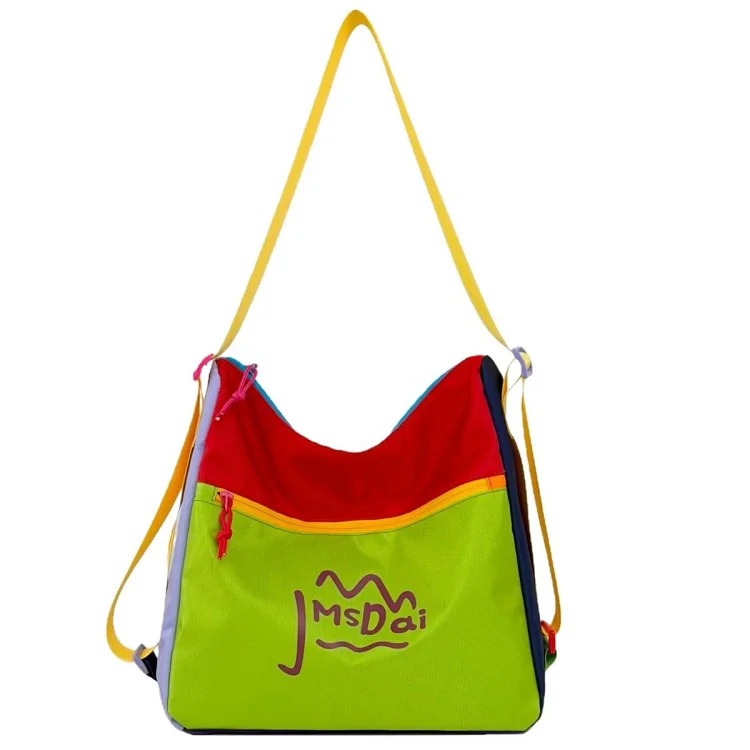 Dopamine Contrast Color Crossbody Bag Women's 2026 New Trendy Fashion Casual Shoulder Bag Student Outdoor Sports Backpack