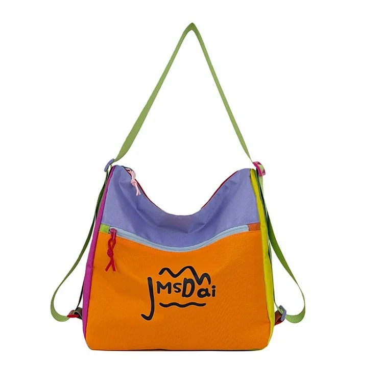 Dopamine Contrast Color Crossbody Bag Women's 2026 New Trendy Fashion Casual Shoulder Bag Student Outdoor Sports Backpack