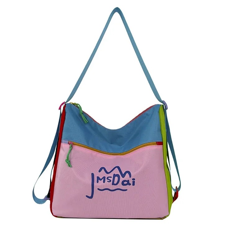 Dopamine Contrast Color Crossbody Bag Women's 2026 New Trendy Fashion Casual Shoulder Bag Student Outdoor Sports Backpack