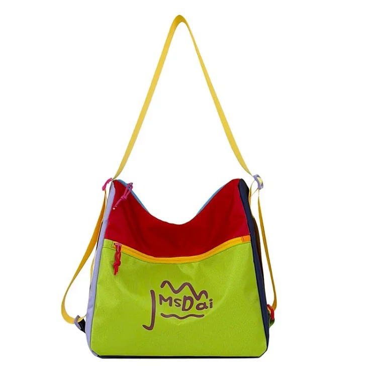 Dopamine Contrast Color Crossbody Bag Women's 2026 New Trendy Fashion Casual Shoulder Bag Student Outdoor Sports Backpack