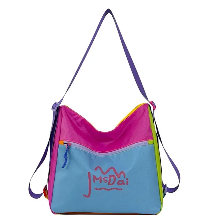 Dopamine Contrast Color Crossbody Bag Women's 2026 New Trendy Fashion Casual Shoulder Bag Student Outdoor Sports Backpack