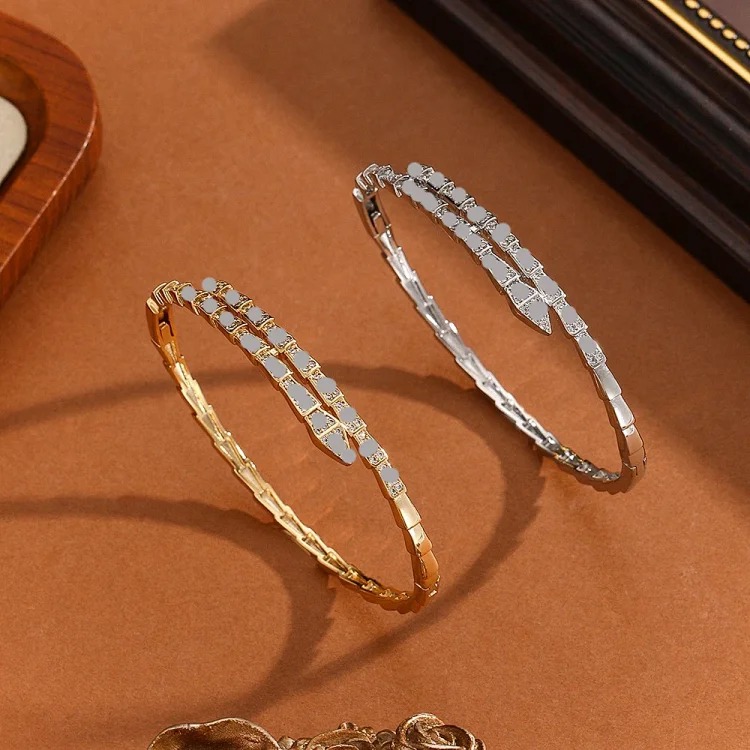Copper gold-plated silver bracelet with zirconium for women image 2