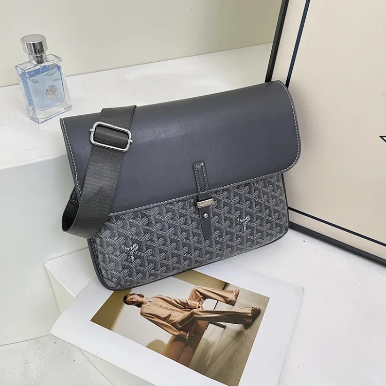 Dior 25 New Goya French Shoulder Bag Gaoyade Men's and Women's Large Capacity Crossbody Bag Postman Saddle Bag Printed Dog Tooth