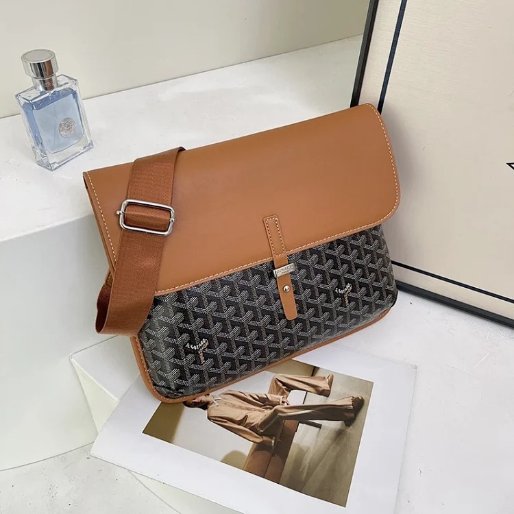 Dior 25 New Goya French Shoulder Bag Gaoyade Men's and Women's Large Capacity Crossbody Bag Postman Saddle Bag Printed Dog Tooth image 2
