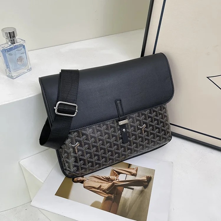 Dior 25 New Goya French Shoulder Bag Gaoyade Men's and Women's Large Capacity Crossbody Bag Postman Saddle Bag Printed Dog Tooth image 3