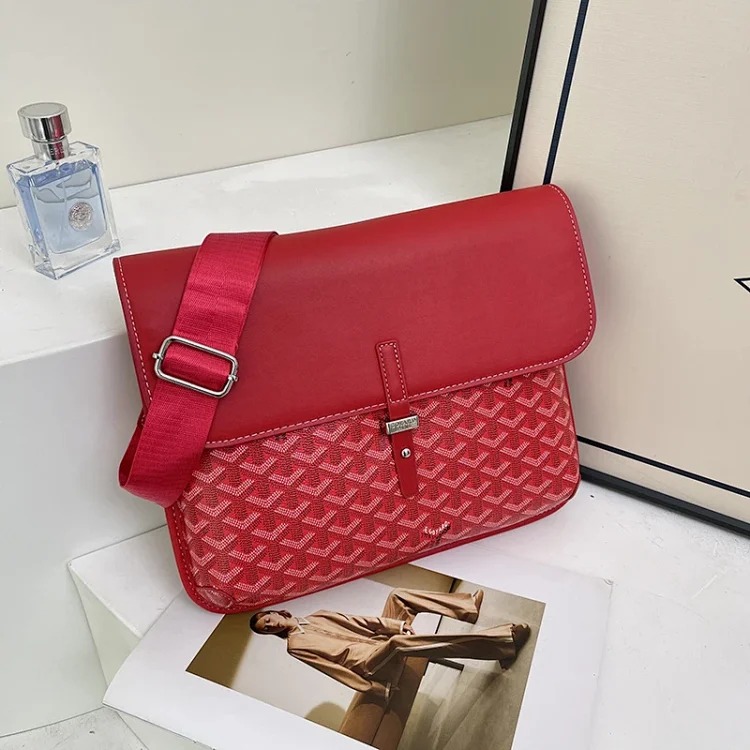 Dior 25 New Goya French Shoulder Bag Gaoyade Men's and Women's Large Capacity Crossbody Bag Postman Saddle Bag Printed Dog Tooth image 6