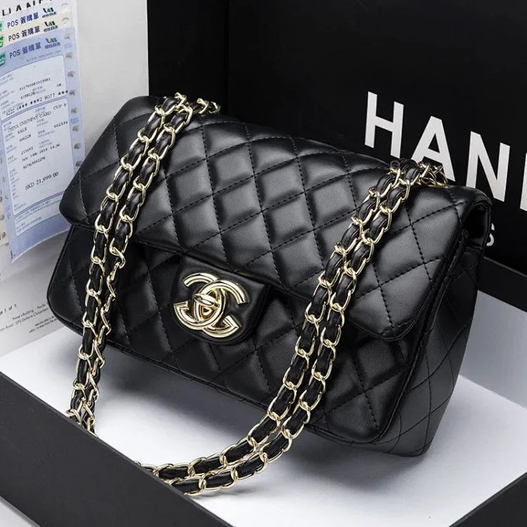 Bag genuine leather chain bag women's new trendy brand shoulder bag sheepskin small fragrant rhombus crossbody bag image 2