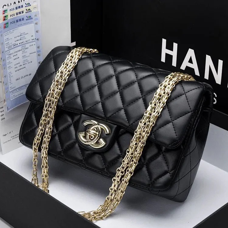 Bag genuine leather chain bag women's new trendy brand shoulder bag sheepskin small fragrant rhombus crossbody bag image 5