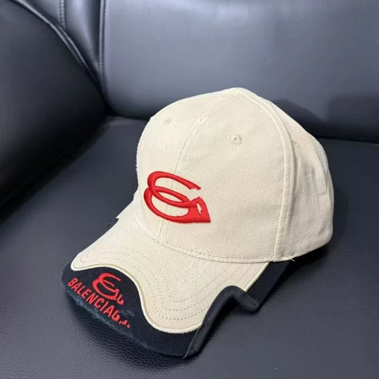 Letter style washed notched men's peaked baseball cap