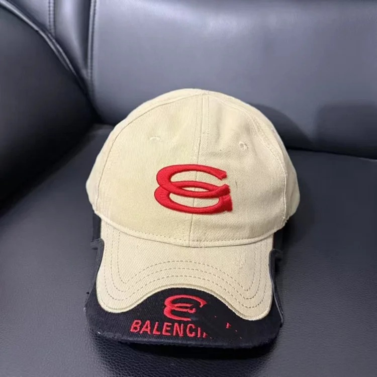 Letter style washed notched men's peaked baseball cap
