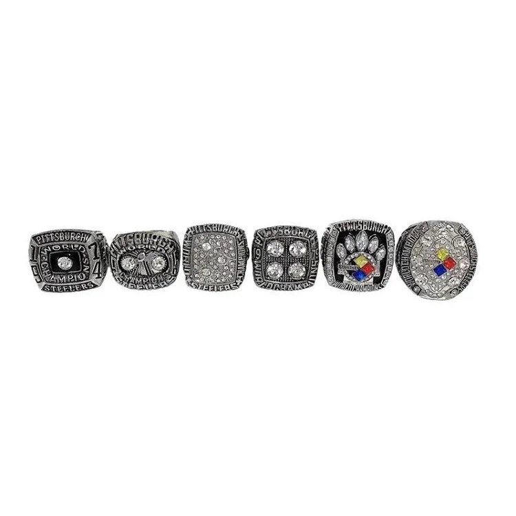 Pittsburgh Steelers 6-year NFL Super Bowl championship ring steel mold European and American popular rings dropshipping