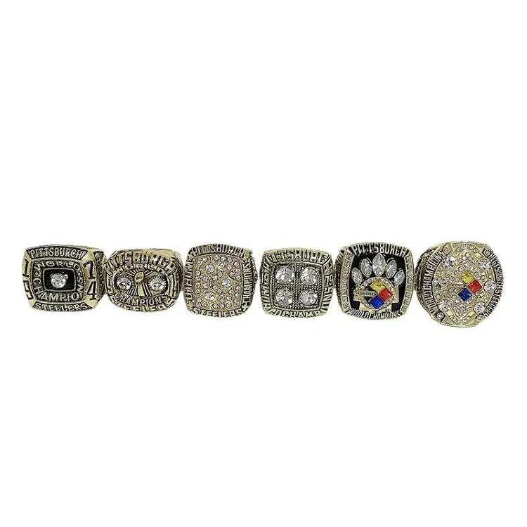 Pittsburgh Steelers 6-year NFL Super Bowl championship ring steel mold European and American popular rings dropshipping