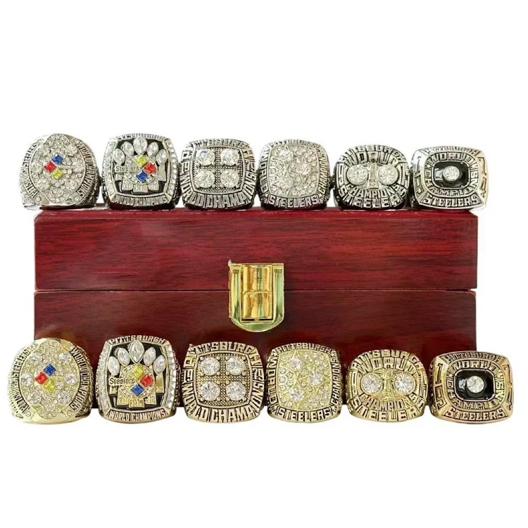 Pittsburgh Steelers 6-year NFL Super Bowl championship ring steel mold European and American popular rings dropshipping