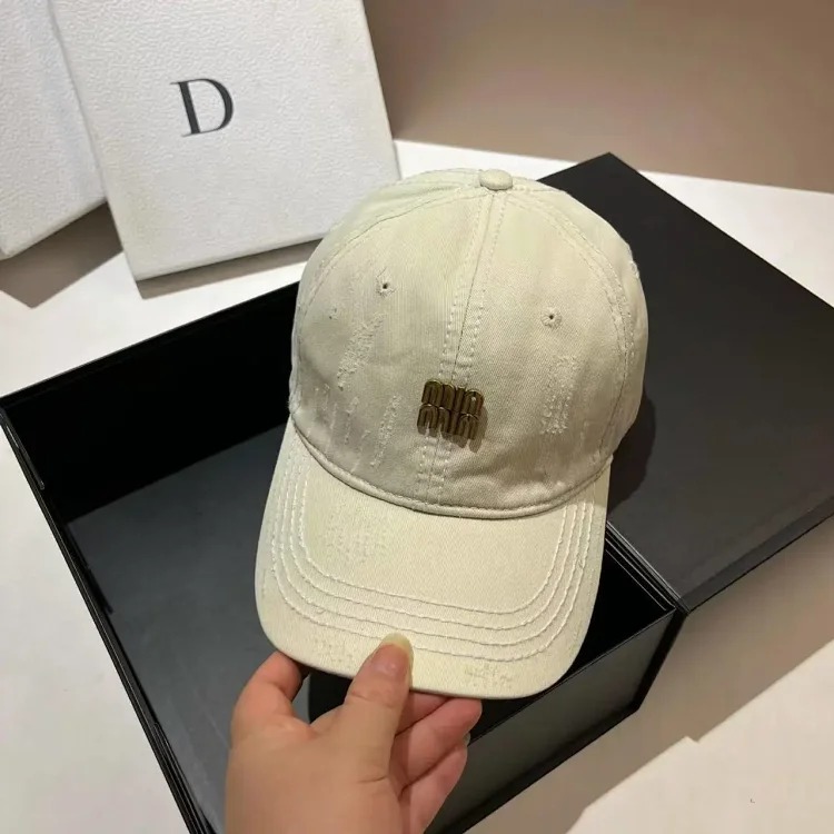 Style distressed soft-top baseball cap denim cotton versatile sun protection hat-CY