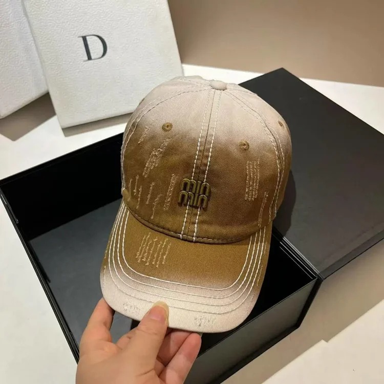 Style distressed soft-top baseball cap denim cotton versatile sun protection hat-CY