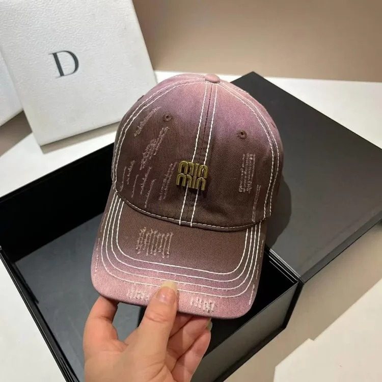 Style distressed soft-top baseball cap denim cotton versatile sun protection hat-CY
