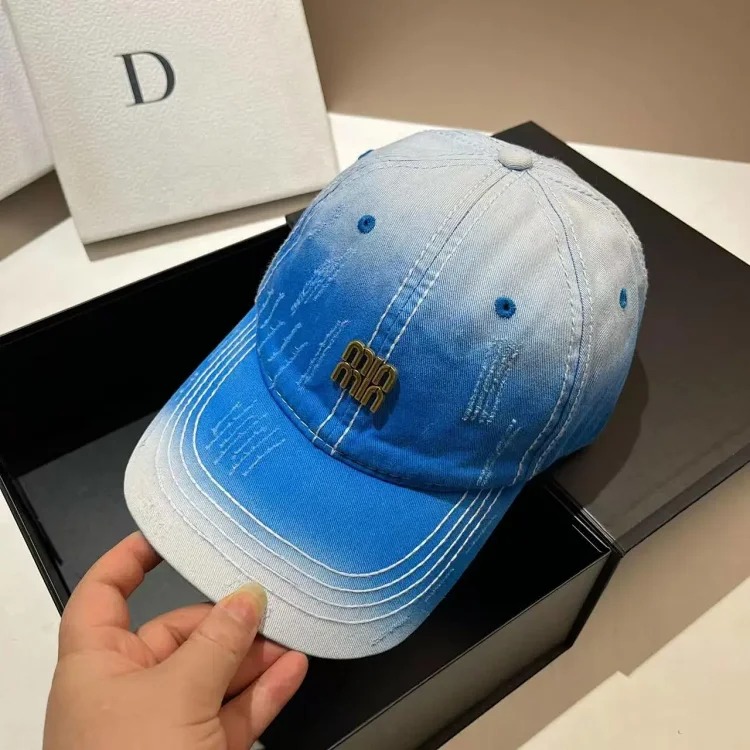 Style distressed soft-top baseball cap denim cotton versatile sun protection hat-CY