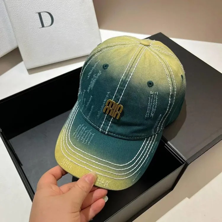 Style distressed soft-top baseball cap denim cotton versatile sun protection hat-CY