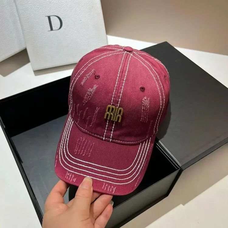 Style distressed soft-top baseball cap denim cotton versatile sun protection hat-CY