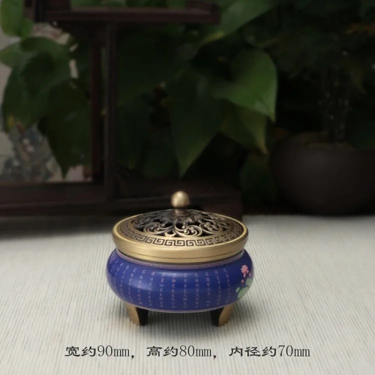 Copper incense burner indoor household incense pure brass three-legged incense burner incense insert antique incense coil incense coil incense burner wholesale image 3