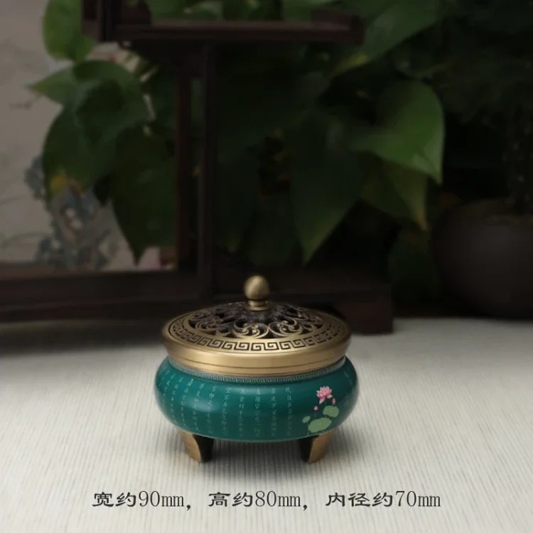 Copper incense burner indoor household incense pure brass three-legged incense burner incense insert antique incense coil incense coil incense burner wholesale image 4