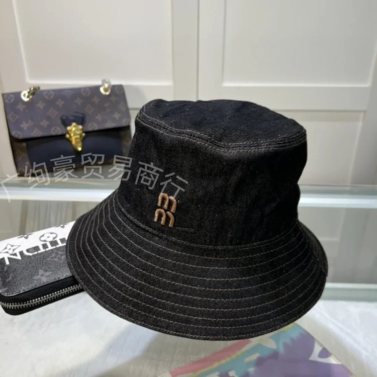 26 years m family new denim fisherman hat black and blue high-value men and women can wear sun protection basin hat fisherman