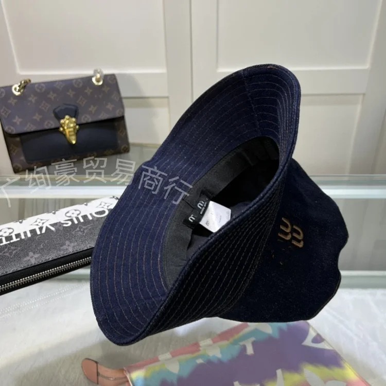 26 years m family new denim fisherman hat black and blue high-value men and women can wear sun protection basin hat fisherman