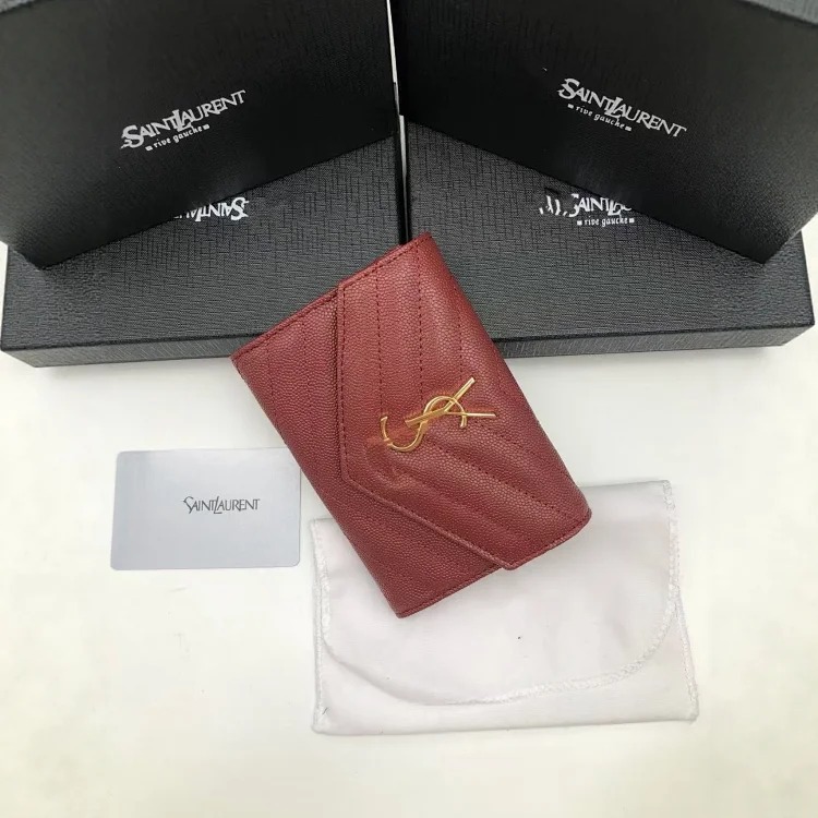 Caviar wallet gift box wallet tri-fold wallet men and women short genuine leather wallet change