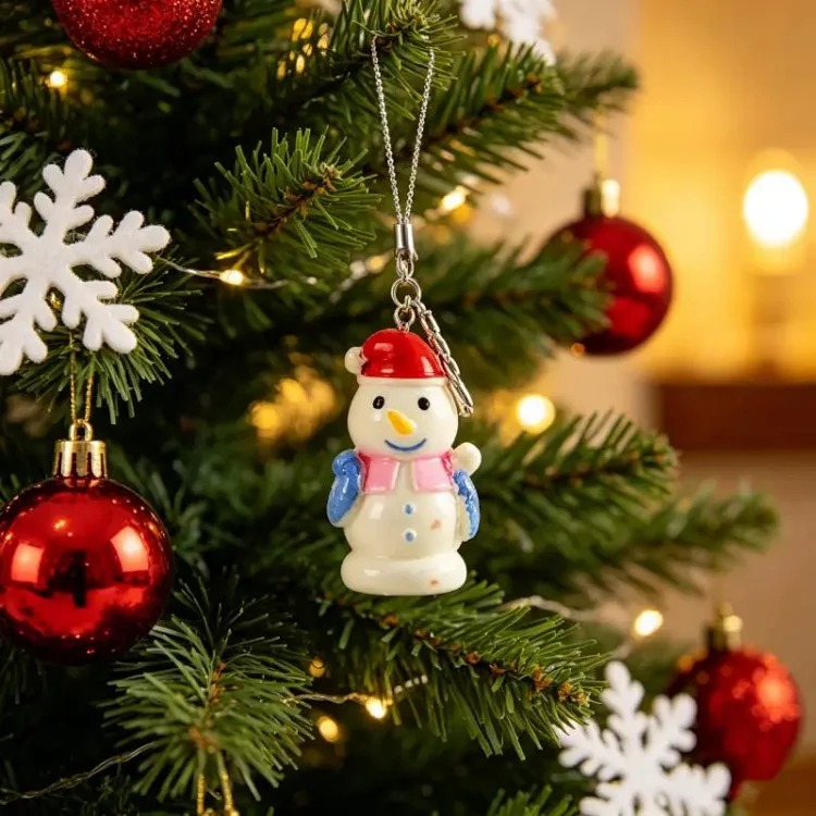 European and American best-selling cross-border new products Cartoon Christmas tree pendant Christmas snowflake mobile phone bag hanging key chain fashionable and versatile
