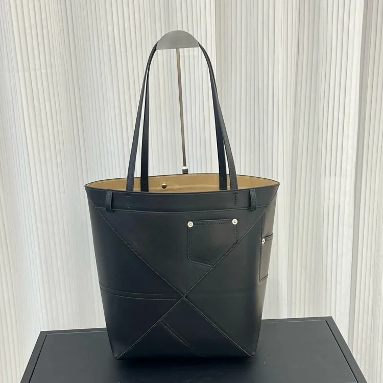 2026S Luojia Puzzle fold folding tote bag fashion trend large capacity shoulder bag genuine leather handbag