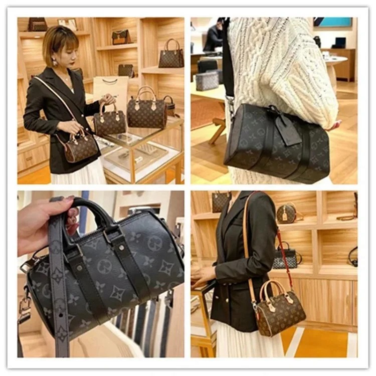 2025 new m men's bag genuine leather pillow bag Boston women's bag travel bag travel bag Darth Vader business bag