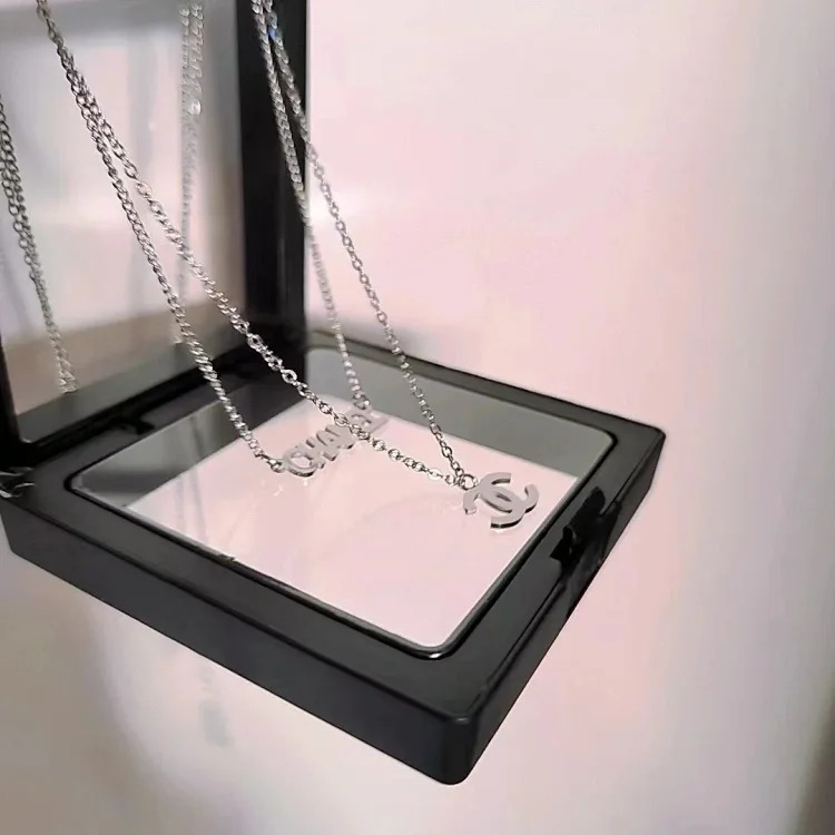 Titanium steel necklace for women, non-fading 2024 new ins high-looking double-layer pendant, high-end fashion accessories, antioxidant(pic4) Titanium steel necklace for women, non-fading 2024 new ins high-looking double-layer pendant, high-end fashion accessories, antioxidant
