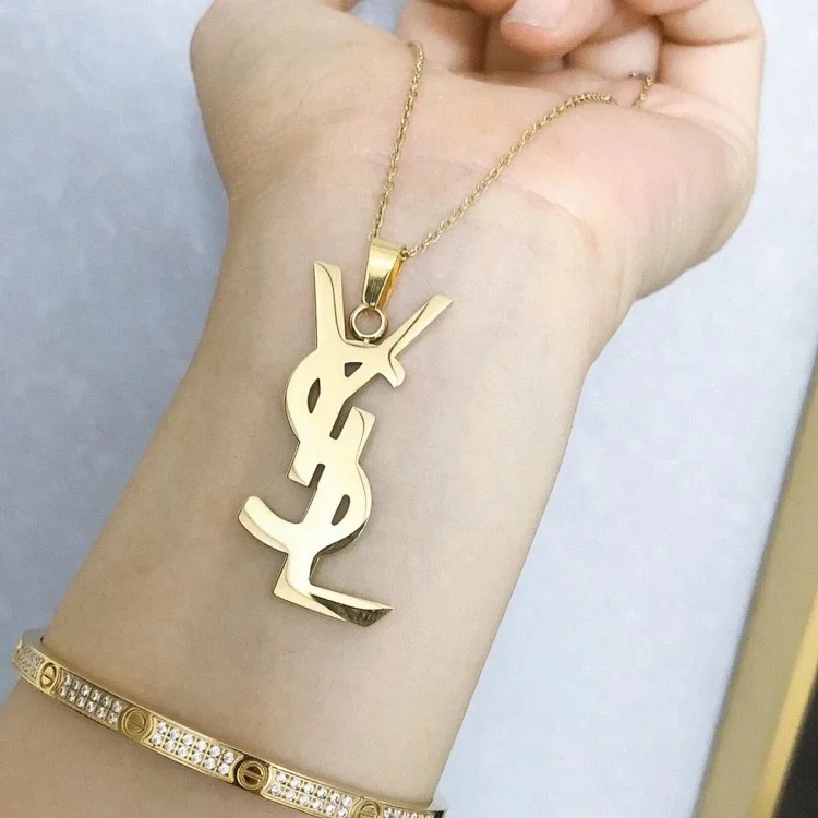 New Korean style large pendant letter necklace