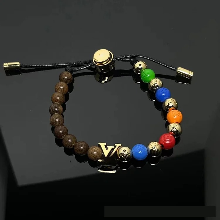 European and American style colorful beaded bracelet, temperament, Internet celebrity style, titanium steel, light luxury, niche design, high-end beaded chain