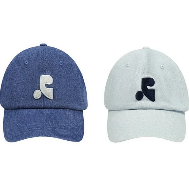 Korea Rest And Recreation washed denim baseball cap embroidered letters sun visor cap for men and women