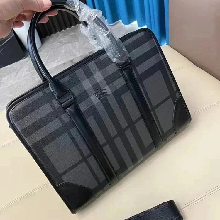 YY12-Fashionable plaid classic business men's handbag image 4