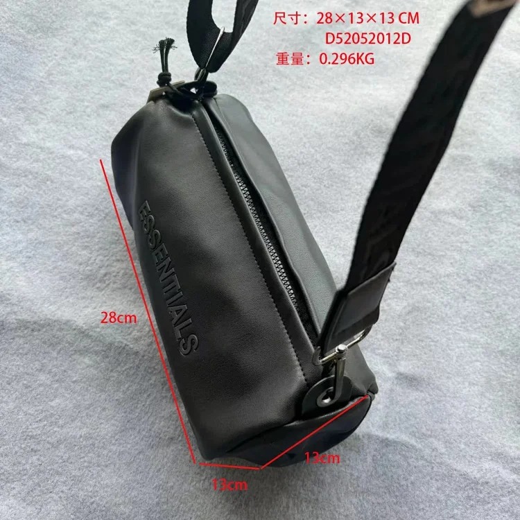 Fear of God FOG ESSENTIALS travel bag mini bucket bag small round bucket bag full pu lambskin texture super soft 24fw