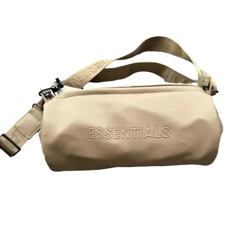 Fear of God FOG ESSENTIALS travel bag mini bucket bag small round bucket bag full pu lambskin texture super soft 24fw