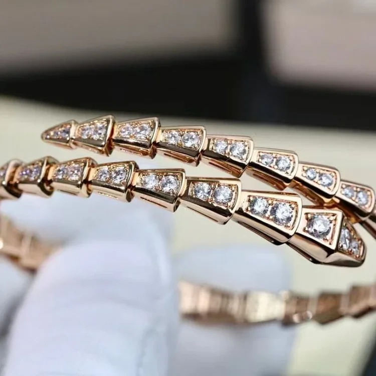 High-end V gold thick gold electroplated Baojia spring snake bracelet European and American popular cross-border hot style Xiaohongshu same style bracelet