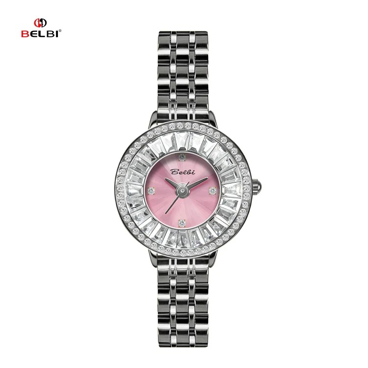 New high-end zircon-set diamond women's watch, light luxury, fashionable, high-looking, full-diamond steel band watch