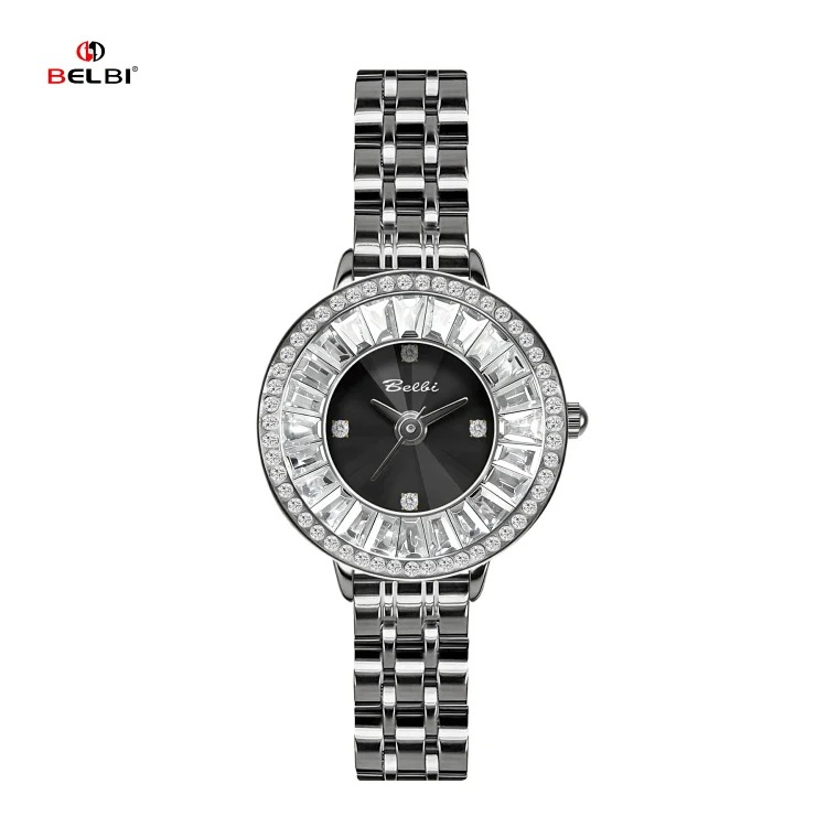 New high-end zircon-set diamond women's watch, light luxury, fashionable, high-looking, full-diamond steel band watch