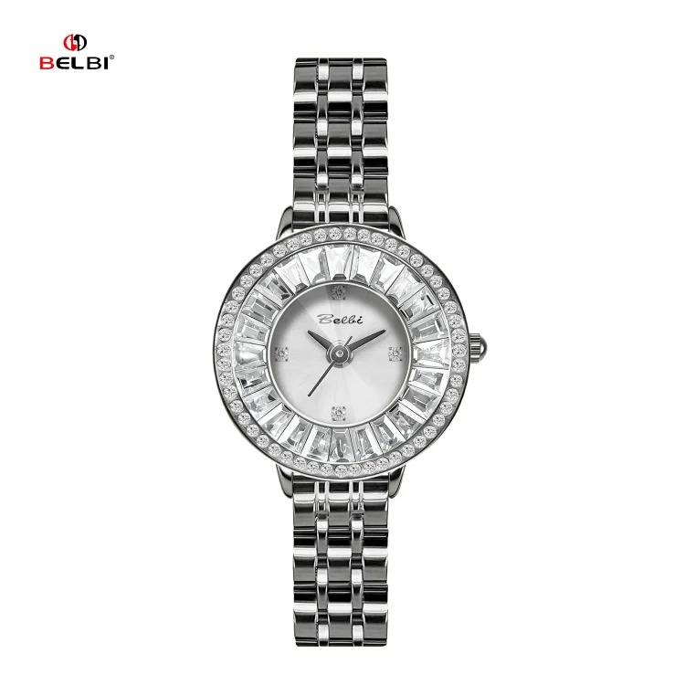 New high-end zircon-set diamond women's watch, light luxury, fashionable, high-looking, full-diamond steel band watch